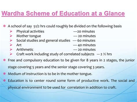 write a short note on the wardha scheme of basic education class 8