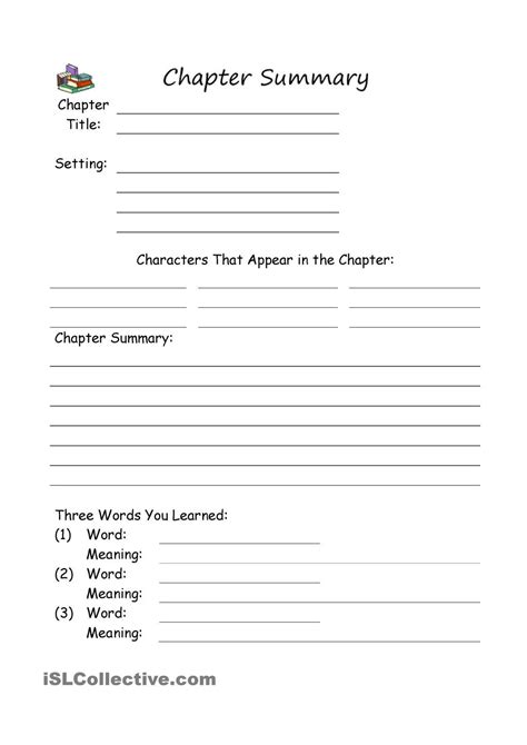 Write A Summary About A Chapter Printable