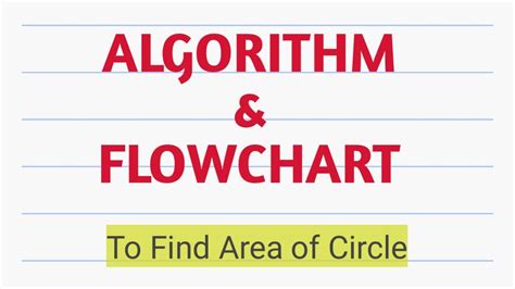 write algorithm to find area of circle