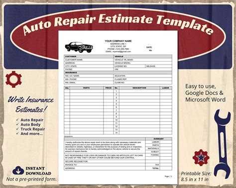 FREE 9+ Auto Repair Invoice Examples & Samples in Google Docs Google