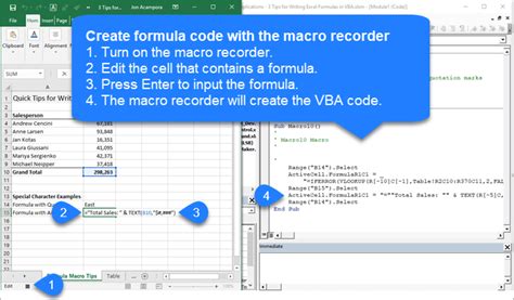 write code in excel macro