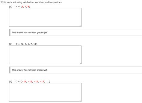 Write Each Set Using Set-Builder Notation And Inequalities