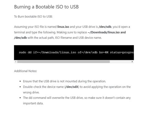 write iso to usb linux dd
