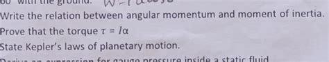 write relation between angular momentum and moment of inertia