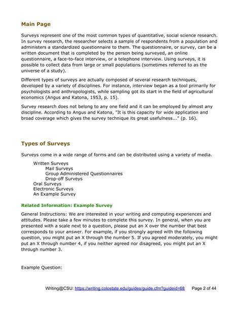 write short note on survey method
