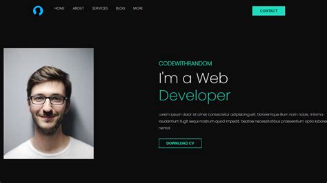 write simple html code for a portfolio website