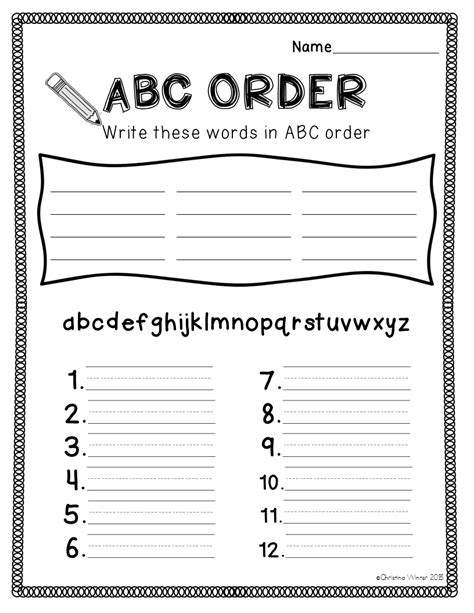 Write Spelling Words In Alphabetical Order