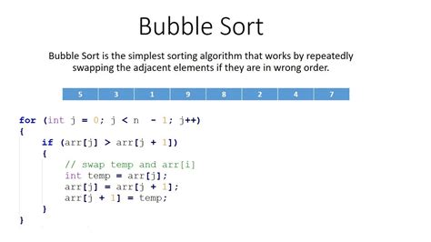 write the algorithm of bubble sort with example
