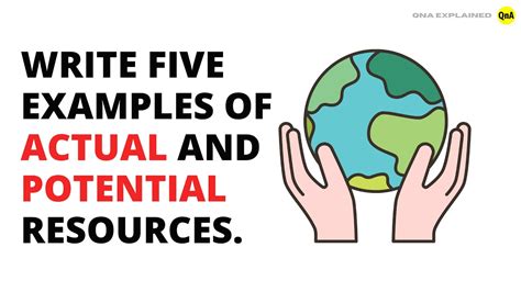 write the example of potential resources