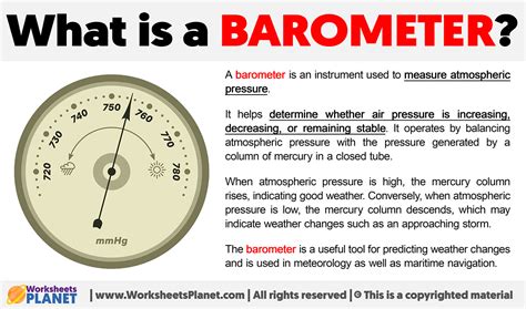 Write The Function Of A Barometer
