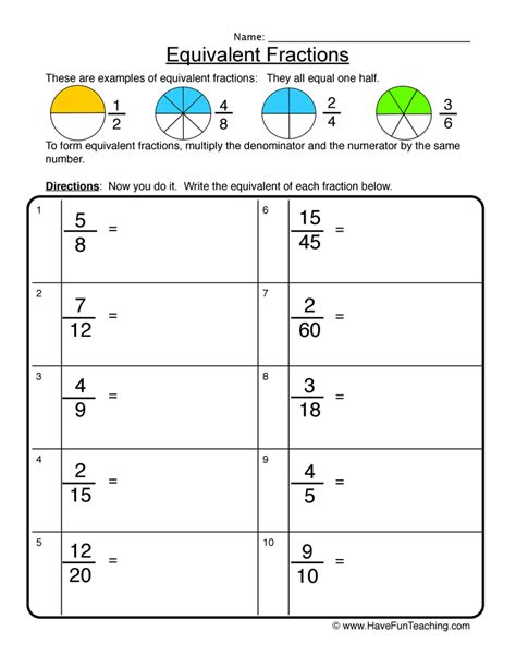 write two equivalent fractions for 1 3
