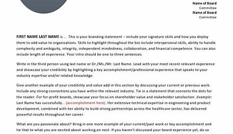 STANDARD BIO TEMPLATE | Biography template, Good essay, Resume template
