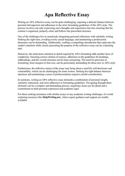 writing a reflection paper in apa format