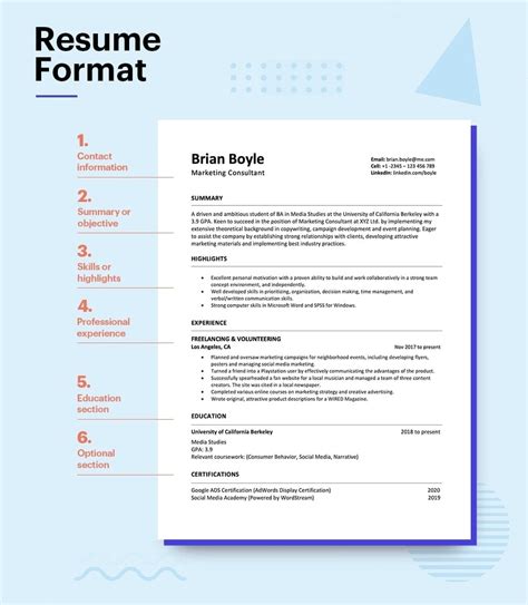 writing a resume 2021 format