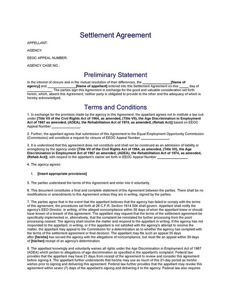 Writing A Settlement Agreement