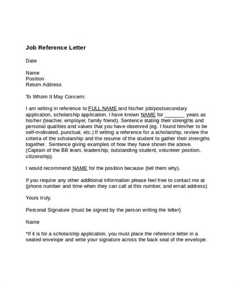 writing a work reference for someone template
