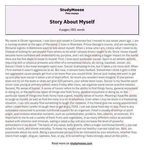 writing about yourself examples for students pdf