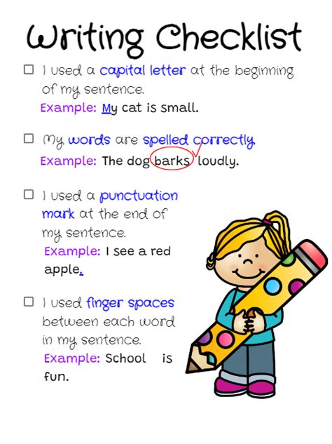 Writing Checklist For Students