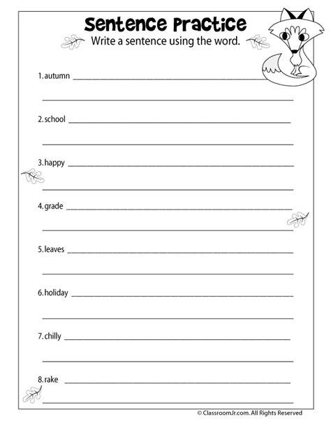writing exercises for 3rd grade