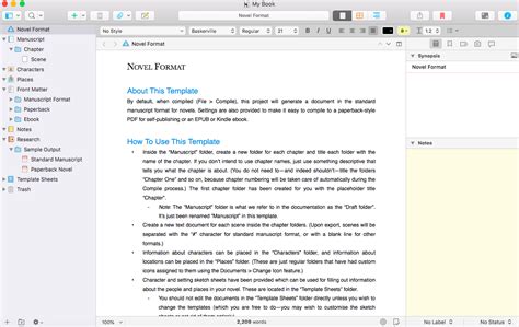 writing software for writers scrivener