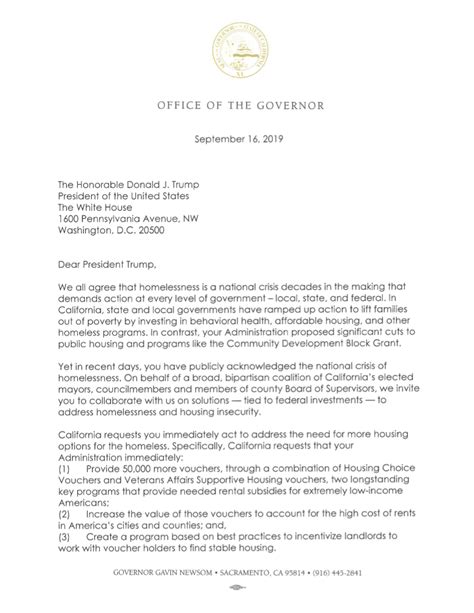 writing to governor newsom