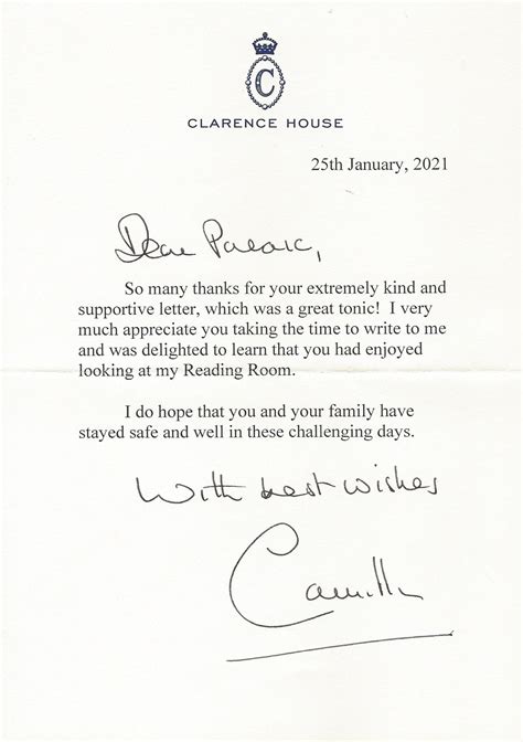 writing to queen camilla