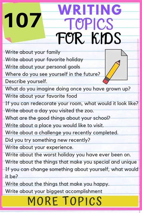 writing topics for students with answers