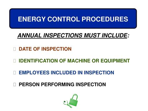 Written Energy Control Procedures