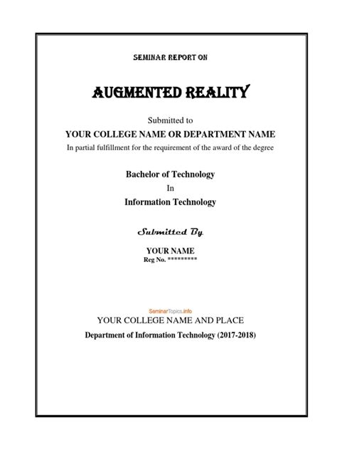 written report example front page