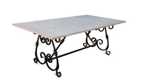 wrought iron dining table with marble top