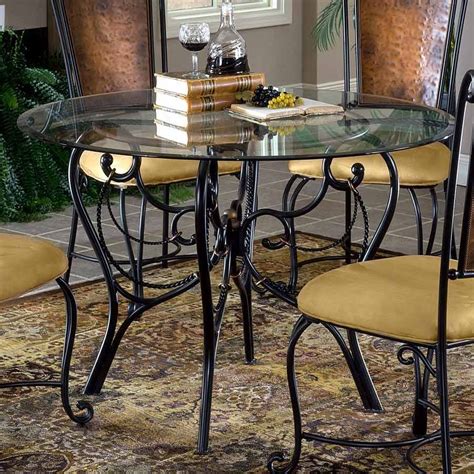 wrought iron dining table with marble top