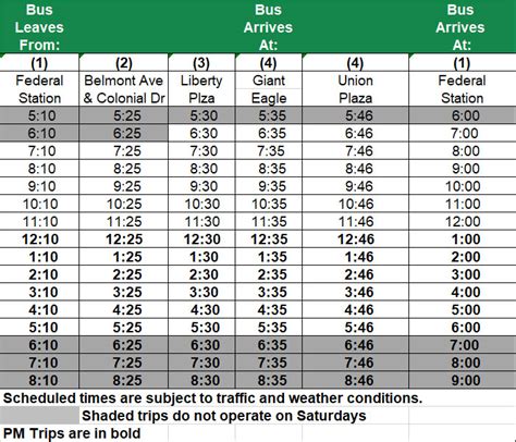wrta bus 6 schedule