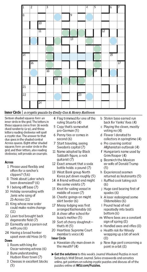 wsj crossword puzzle for today tips