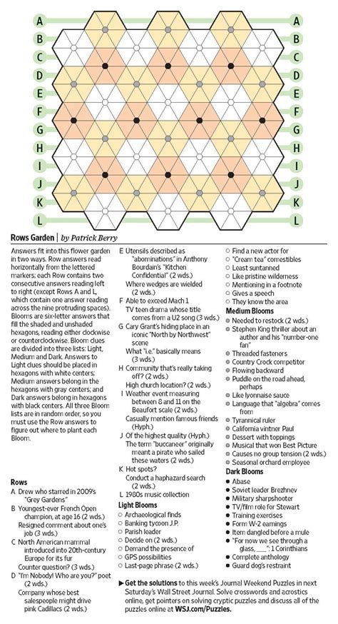 wsj weekend puzzle solution