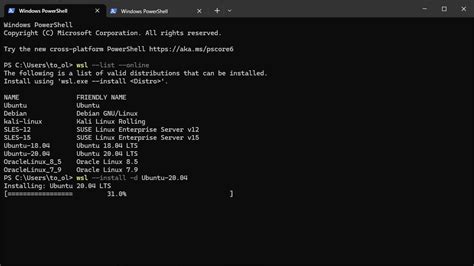 wsl 2 install ubuntu command line