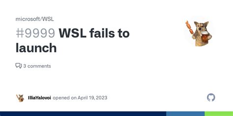 wsl fails to launch