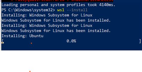 wsl install ubuntu stuck at 0%