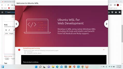 wsl ubuntu failed to install