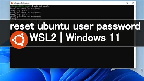 wsl ubuntu forget password