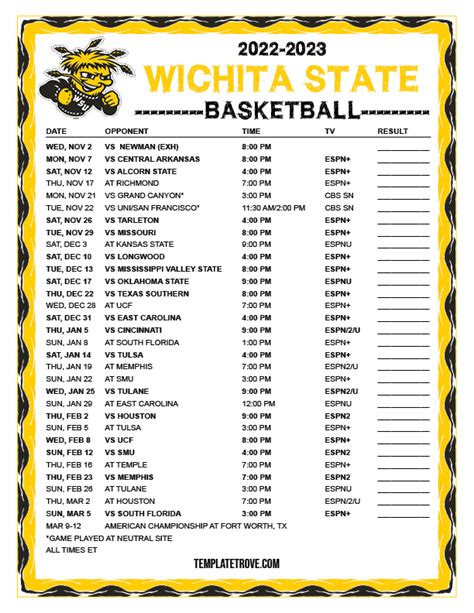 wsu shockers basketball schedule 2023