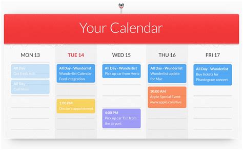 wunderlist google calendar