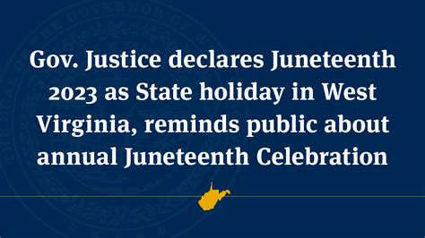 wv governor state holidays