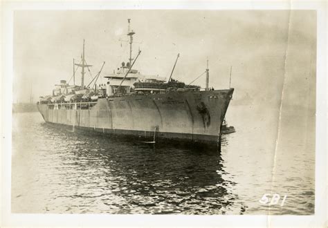 Archive B&W image of WWI troop transport ship Omrah departing from