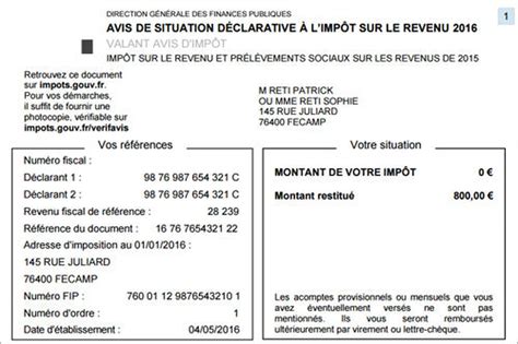 www.impots.gouv.fr avis d'imposition