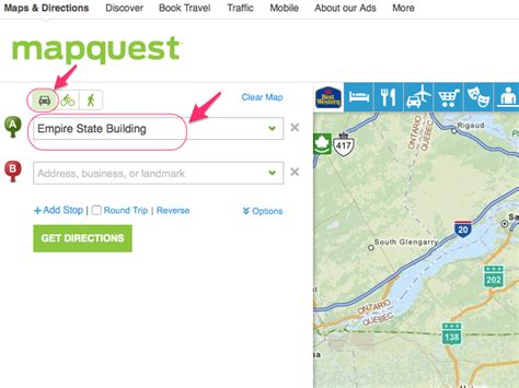 www.mapquest.com driving directions free