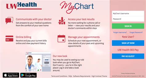 www.mychart.com login page uw