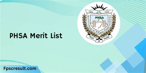 www.phsa.edu.pk merit list 2023