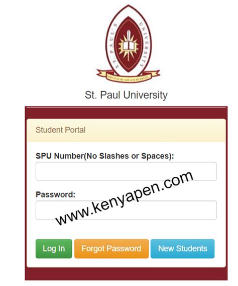 www.spu.ac.ke student portal login
