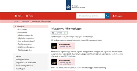 www.toeslagen.nl inloggen