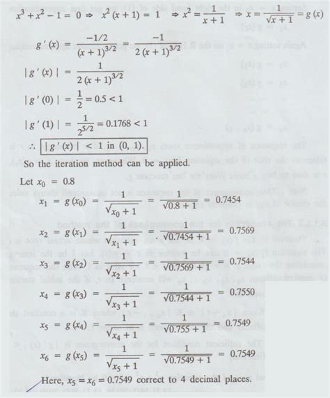 x^3+x^2-1=0 by iteration method